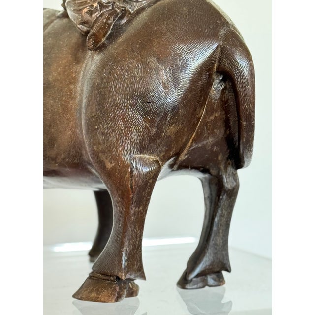 19th Century Chinese Hardwood Carving of Boy on Water Buffalo For Sale - Image 9 of 14