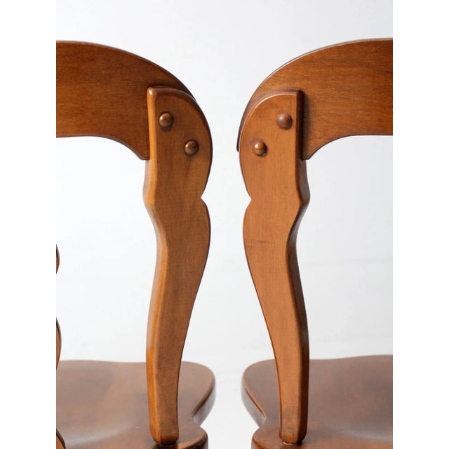 Mid Century Splat Dining Chairs Pair For Sale - Image 11 of 13