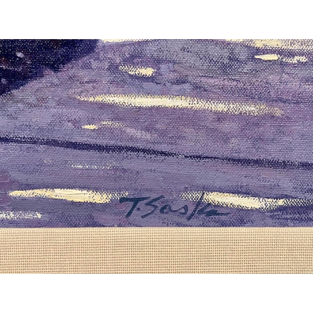 Impressionist 1991 Tim Saska “Riverlight” Original Acrylic Painting - Houston Art, 24" X 36" For Sale - Image 3 of 6