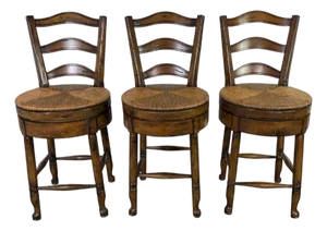 Set of Three Mid-20th Century French Provincial Bar Stools