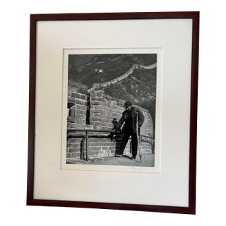 1980s Photorealism Man With Crutch Great Wall China Photograph For Sale