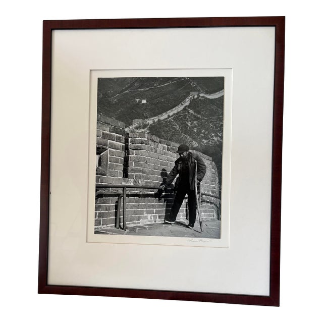1980s Photorealism Man With Crutch Great Wall China Photograph For Sale