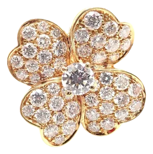 Late 20th Century Van Cleef & Arpels Cosmos Diamond Medium Model Yellow Gold Ring