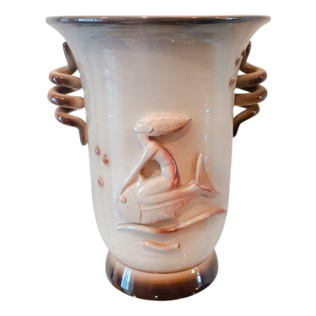 Art Deco La Freccia Ceramic Vase by Tarcisio Tosin, Vicenza, 1932 For Sale