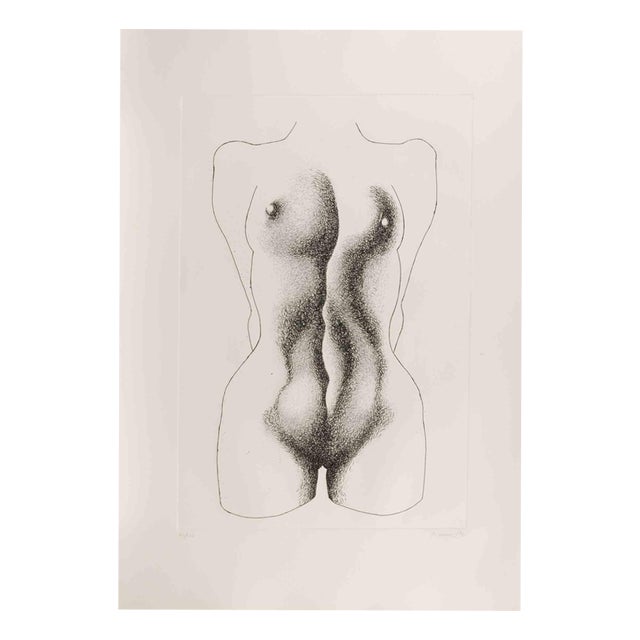 Giacomo Porzano, Nude, 1972, Etching For Sale