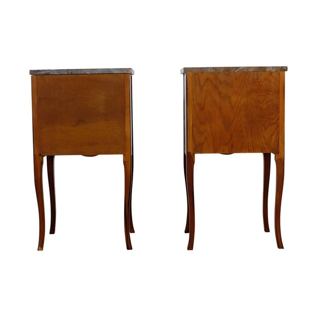 1950s Pair of Louis XV Style Chest With Gold Christian Lacroix Pattern and Marble Top For Sale In Greensboro - Image 6 of 7