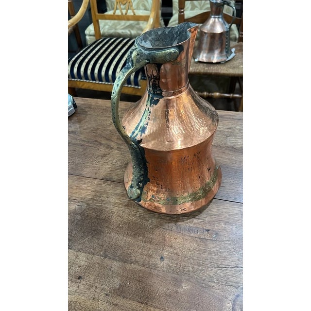Rustic Rustic Antique Copper & Brass Water Jug For Sale - Image 3 of 5