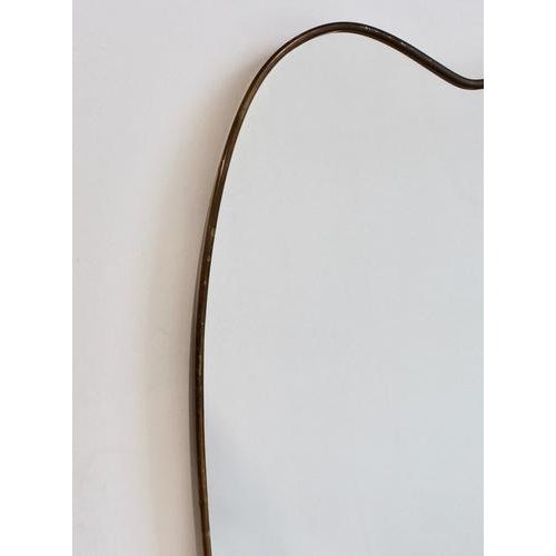 Mid-Century Modern Italian Wall Mirror with Brass Frame, 1960s For Sale - Image 9 of 12