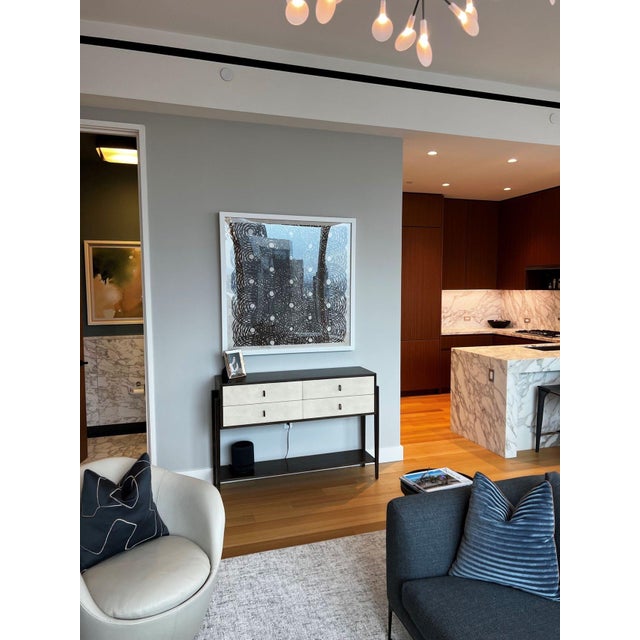 Arteriors Home Arteriors Nora Console — Eucalyptus, Ivory Leather & Brass For Sale - Image 4 of 10