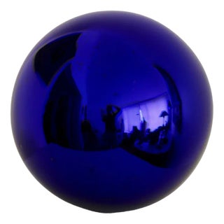 Large Deep Blue Mercury Ball with Chain For Sale