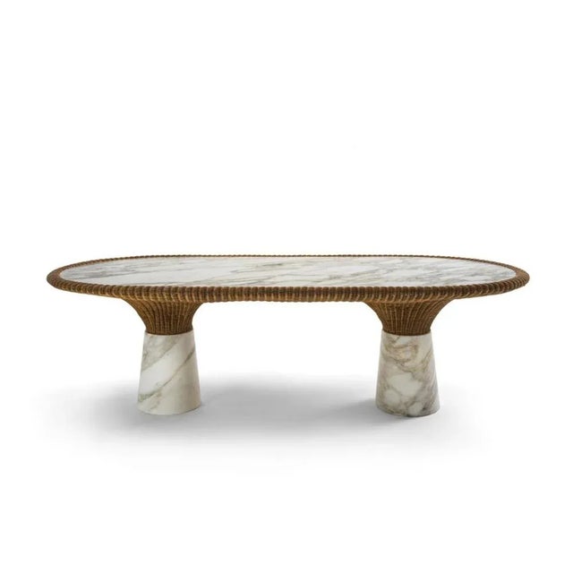 Sculpted marble "amazonas" dining table, giorgio bonaguro dimensions: 240 w x 120 d x 74 h cm materials: calacatta oro...