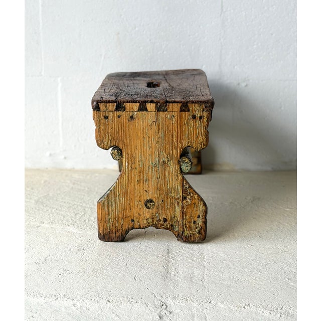 Antique Rustic Wooden Bench, 1890s For Sale - Image 3 of 16