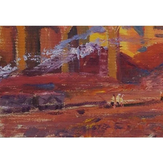 1980s 1980s Original Industrial Oil Painting: Socialist Realism, Ukrainian Art 34,5-50 For Sale - Image 5 of 6