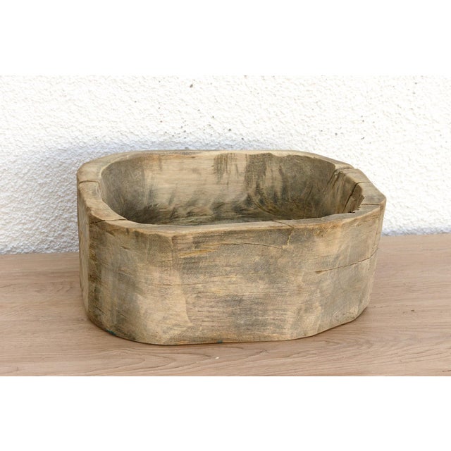 Antique Farmers Wood Basin Bowl For Sale - Image 4 of 7