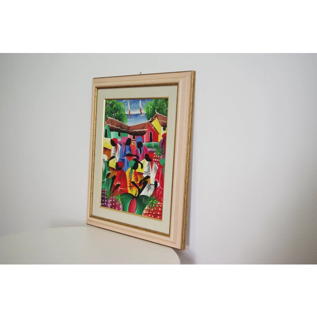 Caribbean Framed Painting, 2000s, in Good conditions. Designed from 2000