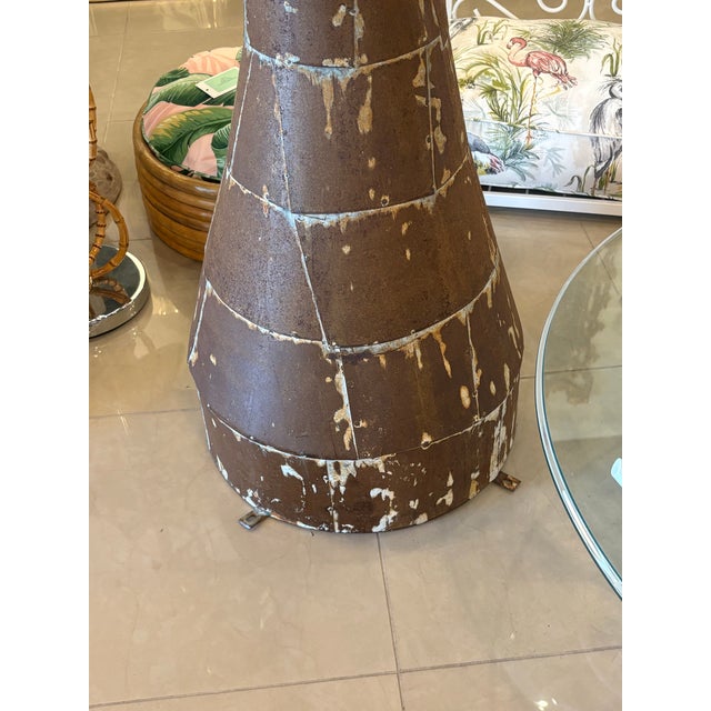 Brown Vintage Palm Beach Palm Tree Coconuts Outdoor Patio Indoor Metal Tropical Statue For Sale - Image 8 of 12