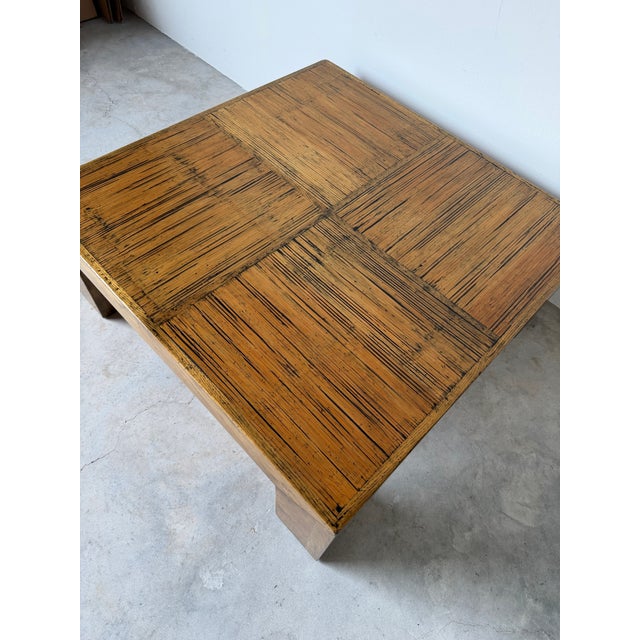 Mid-Century Modern 1980s Postmodern Parsons-Style Checkered Wood Coffee Table For Sale - Image 3 of 12