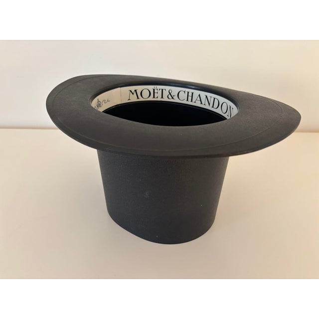 Plastic Moet & Chandon Black Top Hat Champagne Ice Bucket For Sale - Image 7 of 12