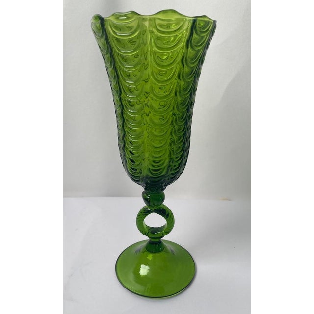 1940s Large Vintage Handcrafted Murano Glass Chalice, 1950s For Sale - Image 5 of 16