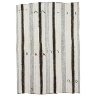 1960s Vintage Modern Turkish Kilim Rug- 7′1″ × 9′11″ For Sale