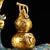 Turquoise Vintage Cloisonne Enamel Deer With Gourd – 15" Gilt Auspicious Figure For Sale - Image 8 of 10