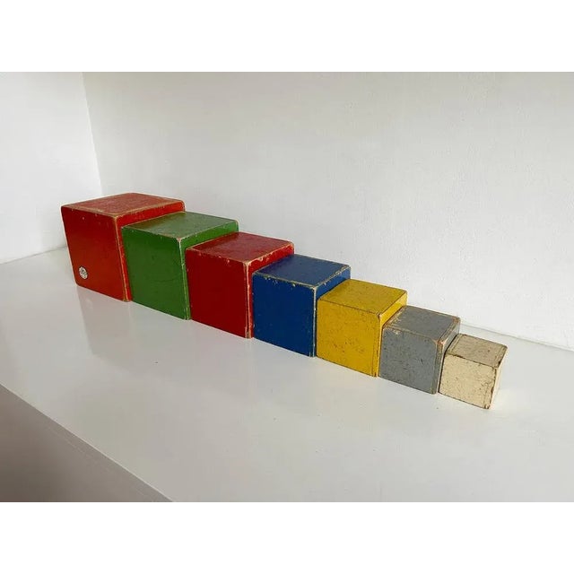 Stacking Cubes by Ko Verzuu for Ado, 1930s, Set of 7 For Sale - Image 11 of 11