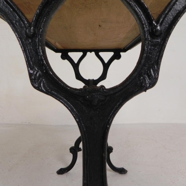 Bistro Table with Oak Top on a Cast Iron Frame, 1930s For Sale - Image 15 of 18