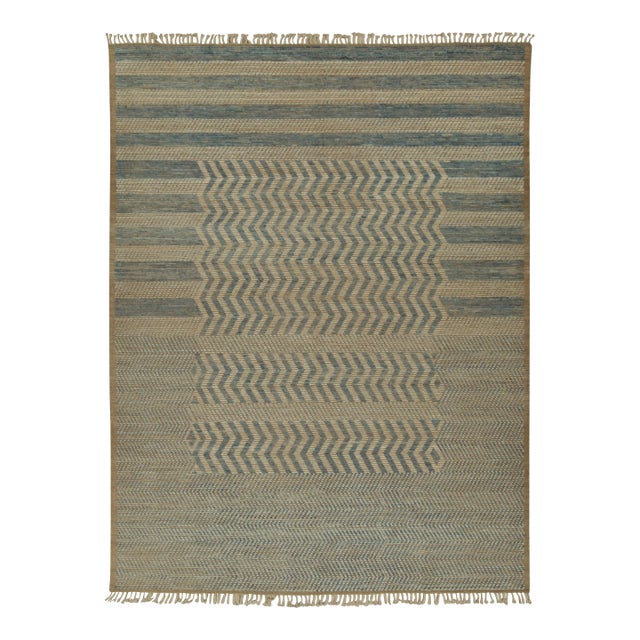 Rug & Kilim’s Modern Rug with Beige-brown Geometric Patterns - 5x8 For Sale