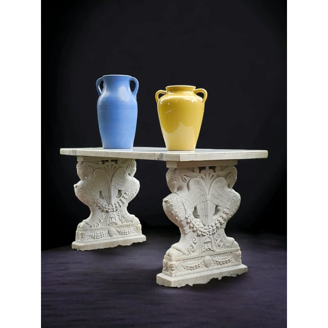 Early 20th Century Antique Carved Marble Garden or Center Table For Sale - Image 6 of 12
