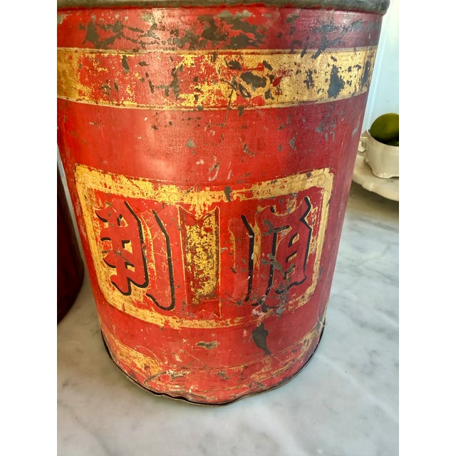 Scarlet Pair 19th Century Chinese Toleware Tea Canisters For Sale - Image 8 of 16