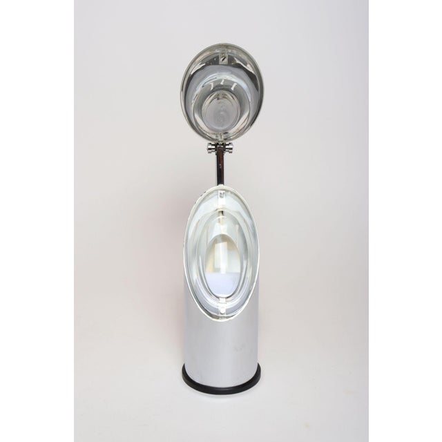 Mid-Century Modern Vintage Italian Chrome and Glass Collapsible Table Lamp by Oscar Torlasco For Sale - Image 3 of 18