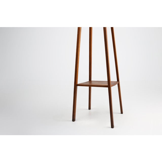 French Art Deco Pedestal Console in Oak, 1920s For Sale - Image 9 of 12