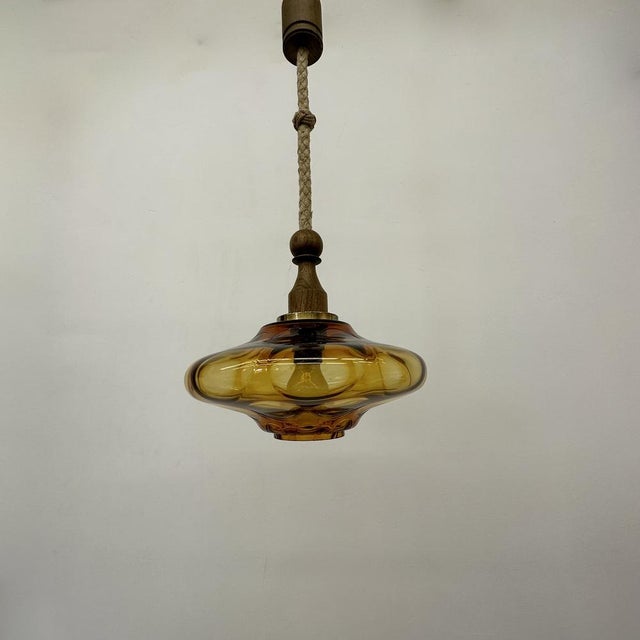 Mid-Century Glass Pendant Lamp, 1970s For Sale - Image 12 of 18