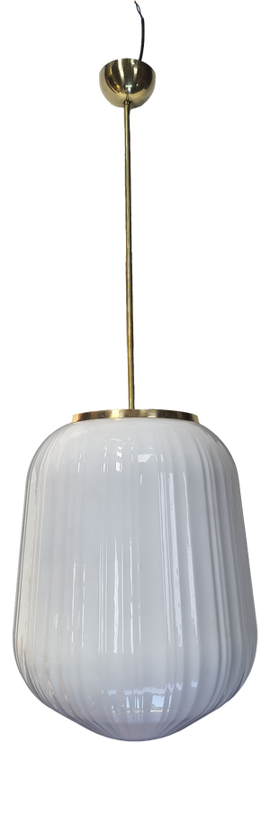 Italian Brass and Glass Pendant Light, 1970s