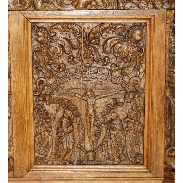 Museum Quality Victorian Walnut Partner Desk With 17th-Century Carved Panels For Sale - Image 9 of 18
