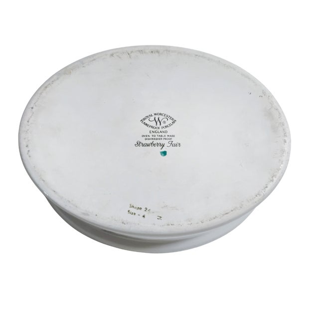 Vintage Royal Worcester "Strawberry Fair" Flameproof Porcelain Oval Covered Dish For Sale - Image 14 of 15