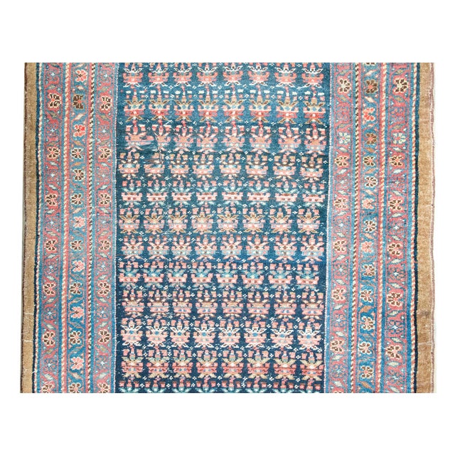 1900 - 1909 Early 20th Century Persian Bidjar Runner For Sale - Image 5 of 14