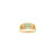 Metal Cushion Cut Green Emerald With Sparkling Diamonds Wedding Ring Size 6.5 For Sale - Image 7 of 12
