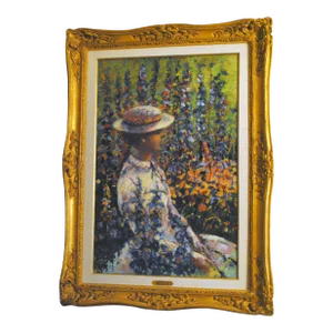 "Woman in the Garden" Oil Painting by Donald Roy Purdy