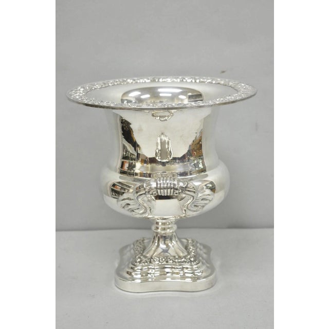 Silver Mid 20th Century English Regency Silver Plated Trophy Cup Urn Champagne Chiller Ice Bucket by BSC For Sale - Image 8 of 16