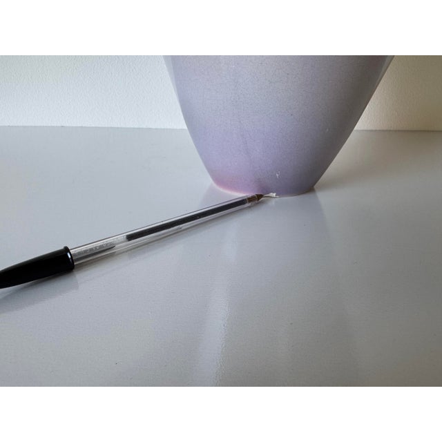 1980’s Vintage Purple Glazed Art Ceramic Vase, Signed For Sale - Image 10 of 12