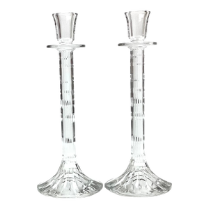 1980s Marquis by Waterford Freshwater Downpour Candlesticks- a Pair