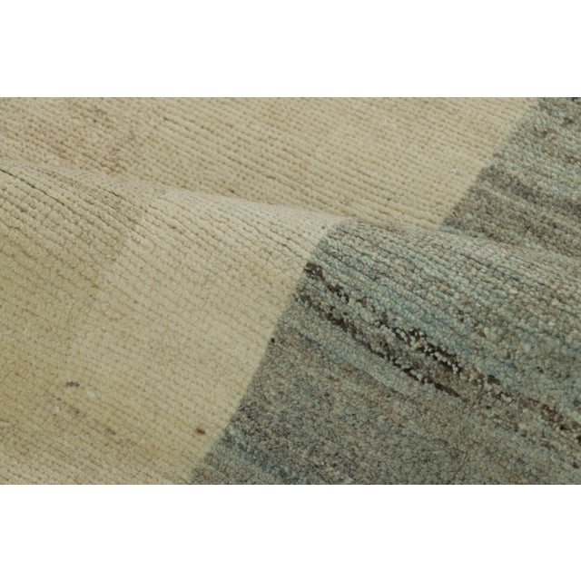 Textile Vintage Persian Gabbeh Rug With Striped Field & Pictorial Border - Rug & Kilim For Sale - Image 7 of 8