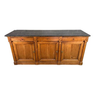 Directoire Mahogany Table, Black Italian Marble Top, For Sale