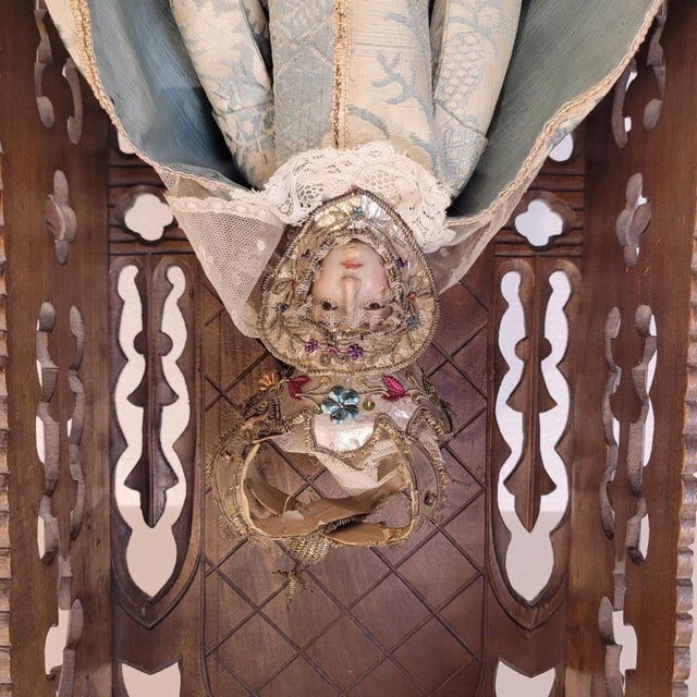 Dressed Image of the Crowned Virgin Mary, Late 18th Century For Sale - Image 6 of 18