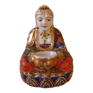 Early 20th Century Japanese Moriage Buddha Incense Burner For Sale