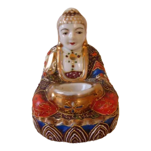 Early 20th Century Japanese Moriage Buddha Incense Burner