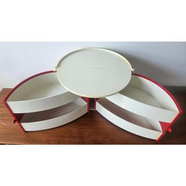 1970s Mid-Century Space Age Table Toiletries Box with Mirror by Plastimat, Italy, 1970s For Sale - Image 5 of 18