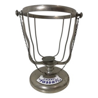 Vintage Chianti Flask Holder with Enamels from Fassati, Italy, 1950s For Sale