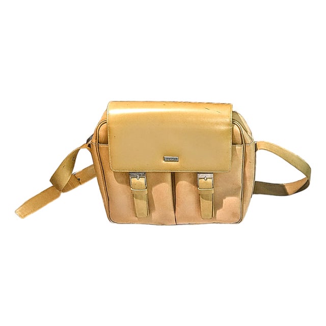 '90s Messenger Bag in Modern Materials Mustard Yellow, Byblos Brand For Sale